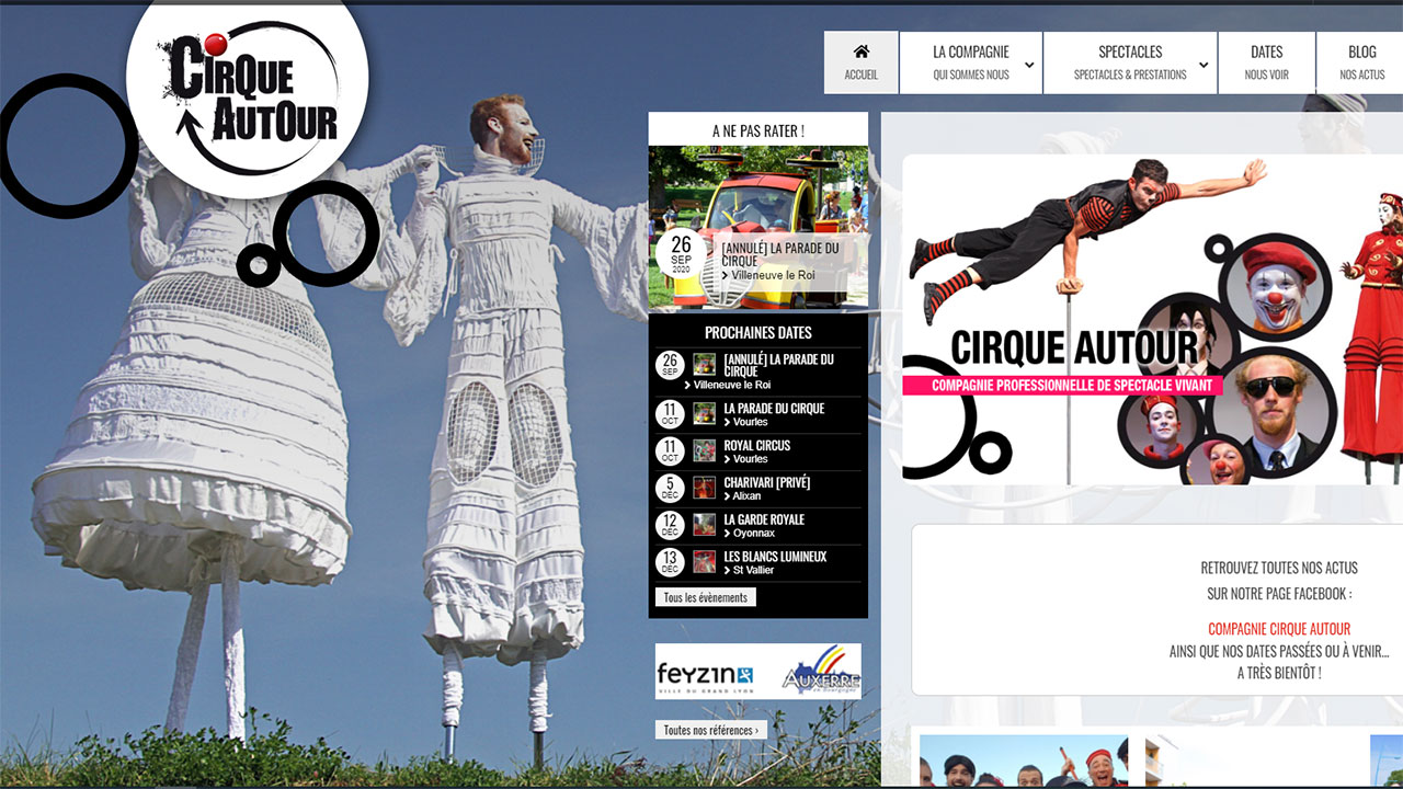 Création site internet compagnie de cirque à Grenoble en Isère : Cirque Autour