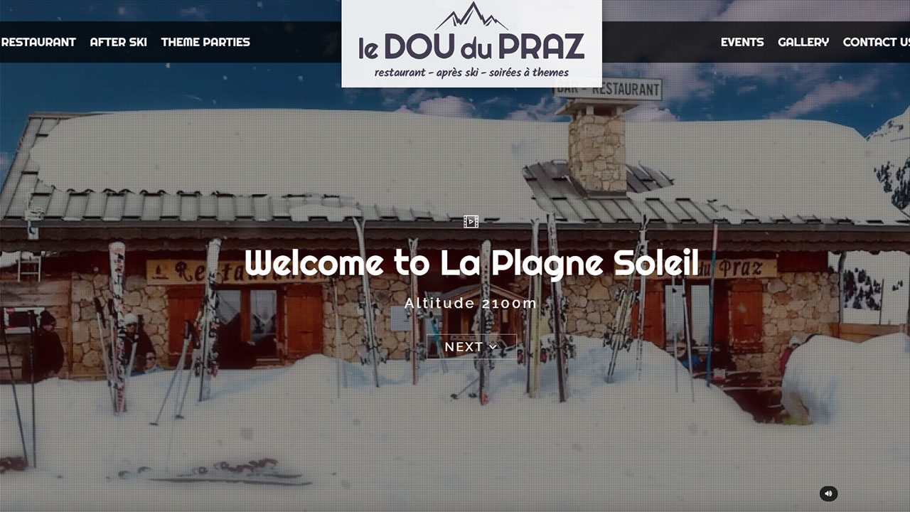 référence creation site Restaurant le Dou du Praz La Plagne Savoie