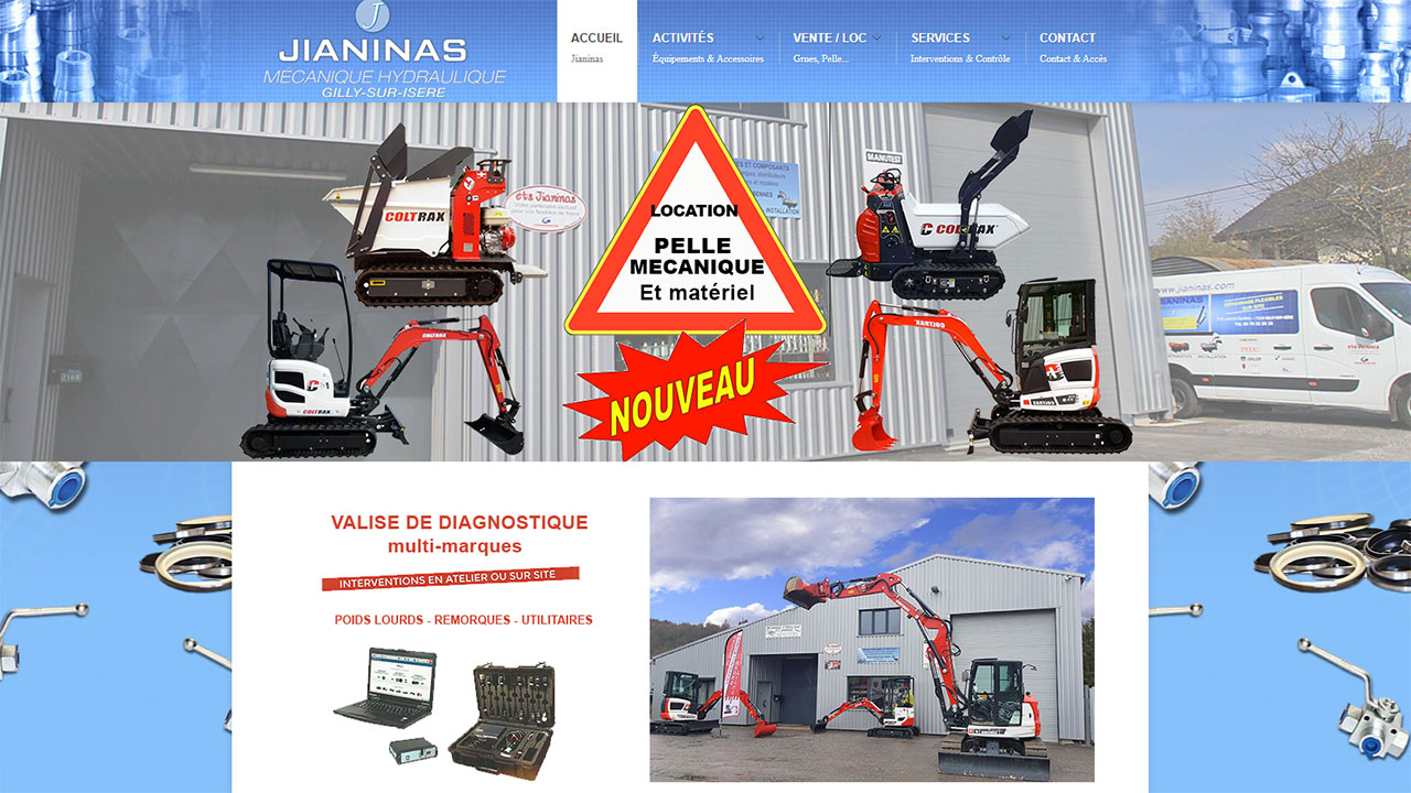 Création site internet Artisan réparation verrins hydraulique Albertvlle en Savoie : Jianinas