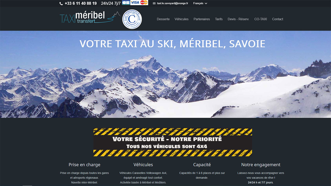 Création site internet de Taxi Albertville - Méribel en Savoie