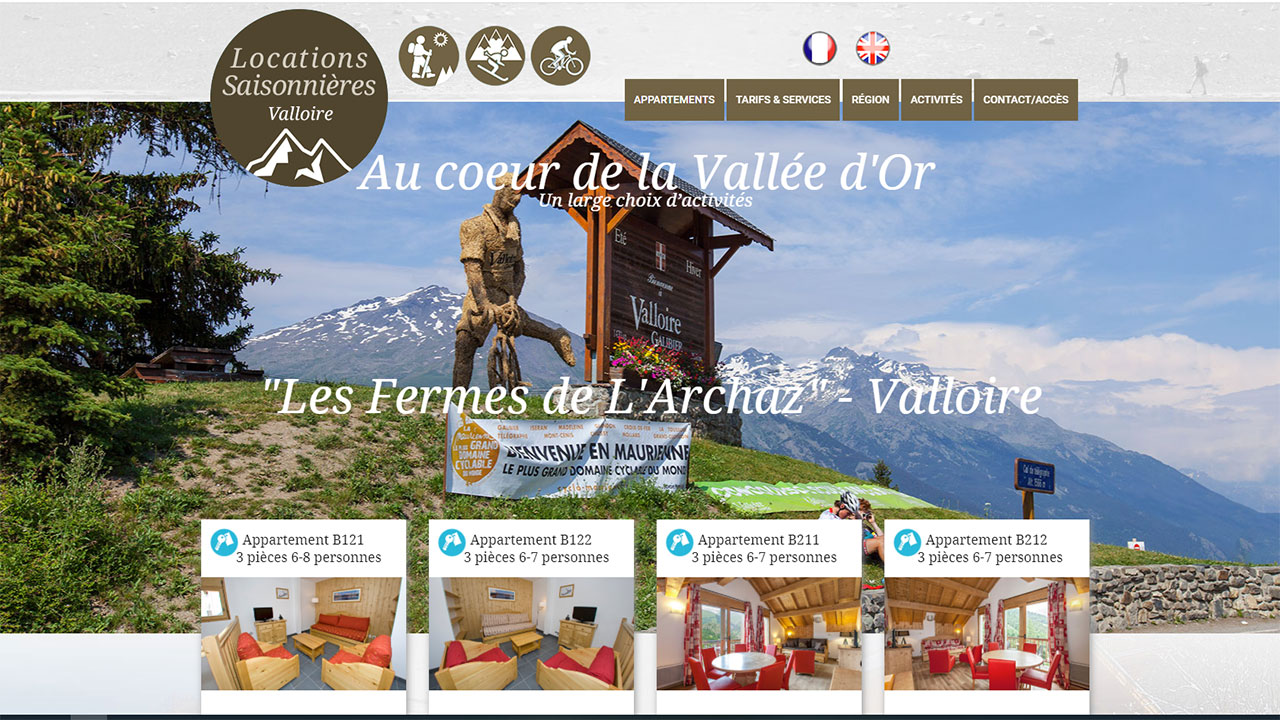 Creation site internet locations saisonnieres à Valloire - Savoie